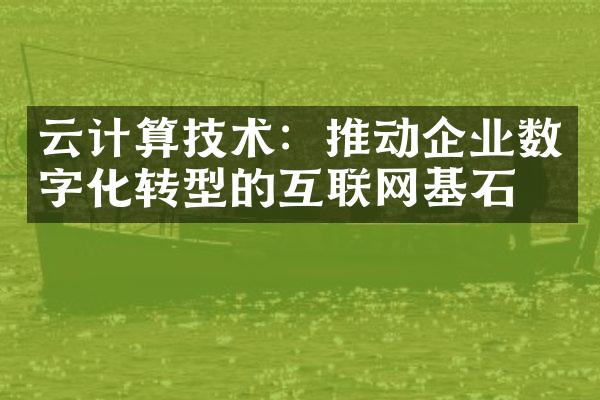 云计算技术：推动企业数字化转型的互联网基石