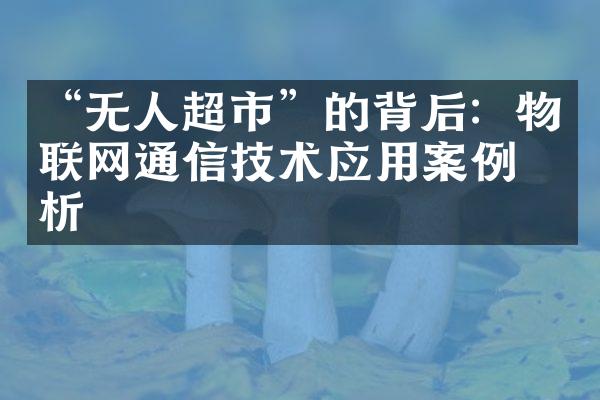 “无人超市”的背后：物联网通信技术应用案例分析