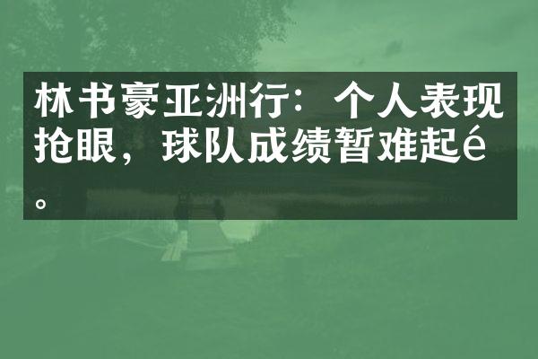 林书豪亚洲行：个人表现抢眼，球队成绩暂难起飞。