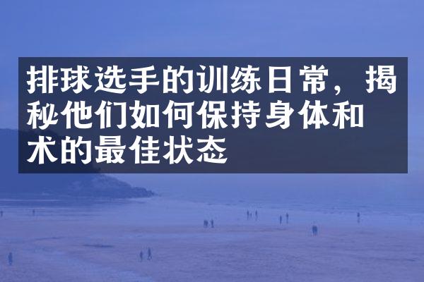 排球选手的训练日常，揭秘他们如何保持身体和技术的最佳状态