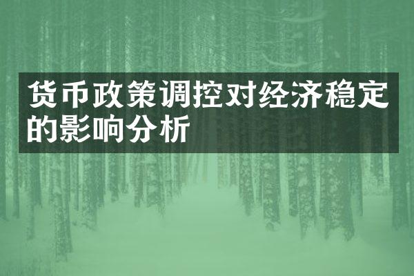 货币政策调控对经济稳定的影响分析