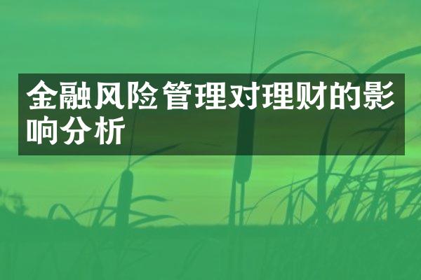 金融风险管理对理财的影响分析