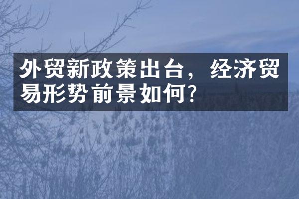 外贸新政策出台，经济贸易形势前景如何？