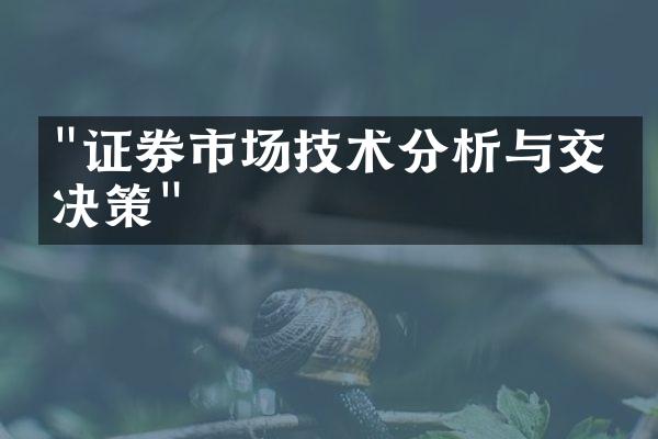 "证券市场技术分析与交易决策"