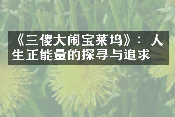 《三傻大闹宝莱坞》：人生正能量的探寻与追求