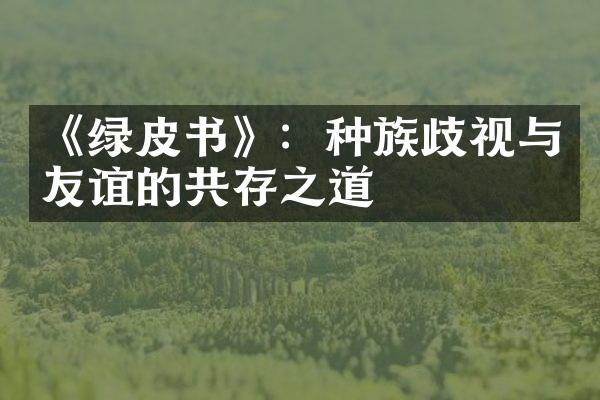 《绿皮书》：种族歧视与友谊的共存之道