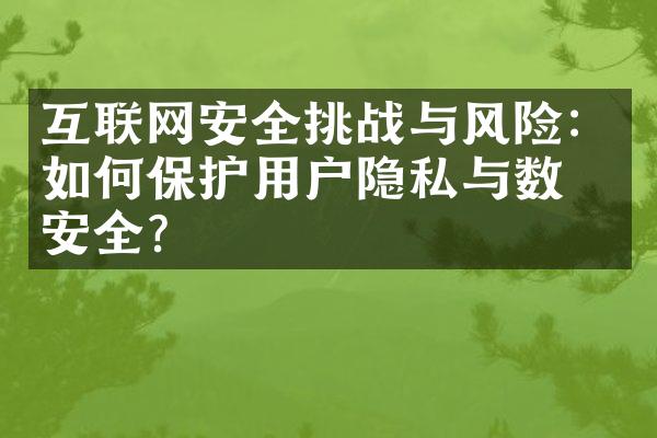 互联网安全挑战与风险：如何保护用户隐私与数据安全？