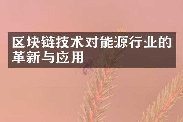 区块链技术对能源行业的革新与应用