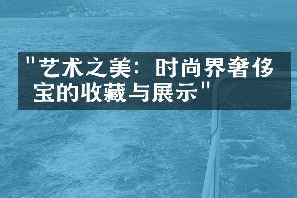 "艺术之美：时尚界奢侈珠宝的收藏与展示"