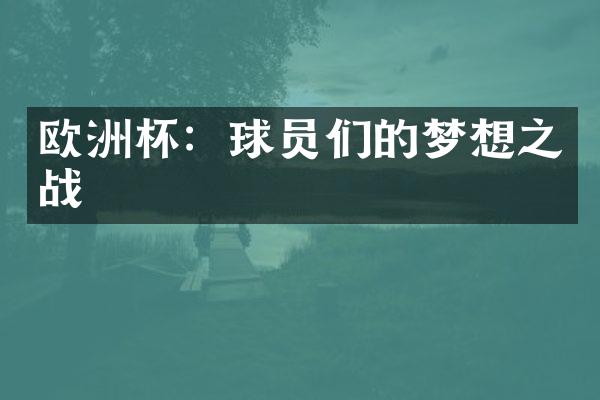 欧洲杯：球员们的梦想之战