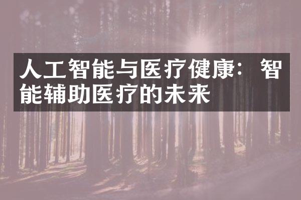 人工智能与医疗健康：智能辅助医疗的未来