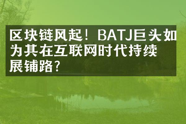 区块链风起！BATJ巨头如何为其在互联网时代持续发展铺路？