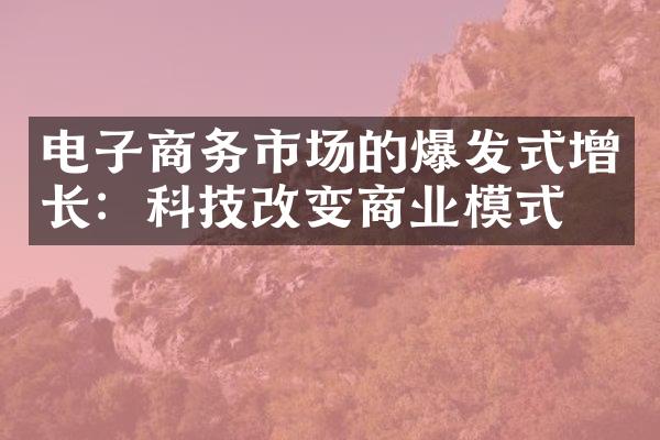 电子商务市场的爆发式增长：科技改变商业模式