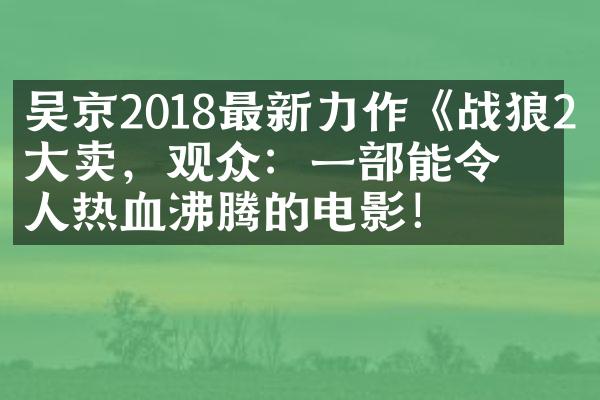 吴京2018最新力作《战狼2》卖，观众：一能令人热血沸腾的电影！