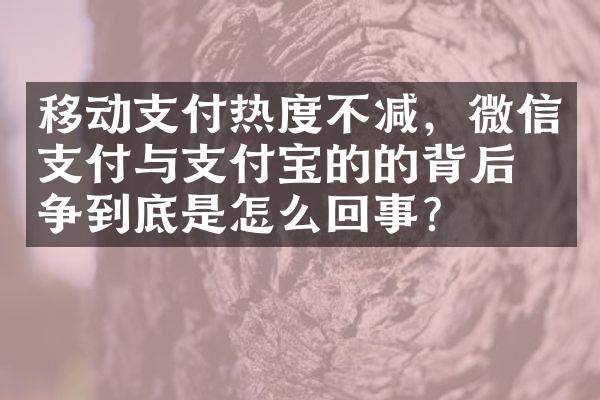 移动支付热度不减，微信支付与支付宝的的背后竞争到底是怎么回事？