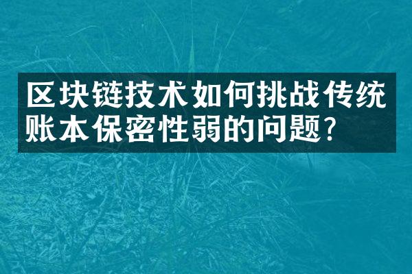 区块链技术如何挑战传统账本保密性弱的问题？