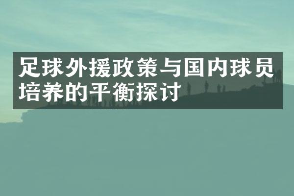 足球外援政策与国内球员培养的平衡探讨