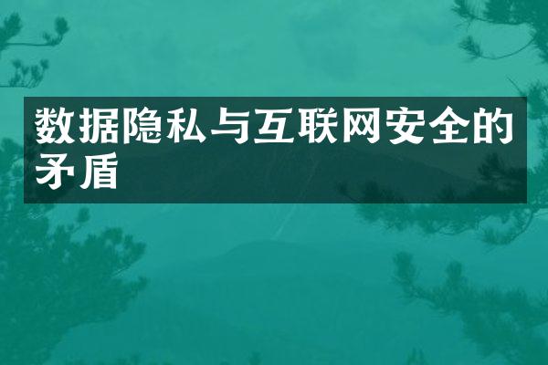 数据隐私与互联网安全的矛盾