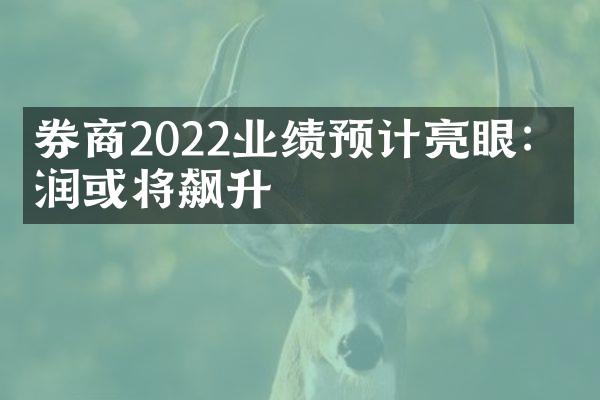 券商2022业绩预计亮眼：利润或将飙升