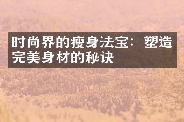 时尚界的法宝：塑造完美身材的秘诀