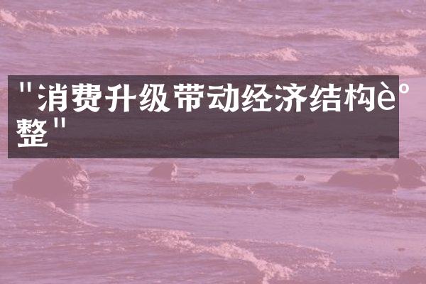 "消费升级带动经济结构调整"