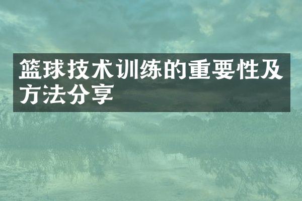 篮球技术训练的重要性及方法分享