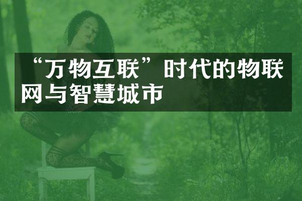 “万物互联”时代的物联网与智慧城市