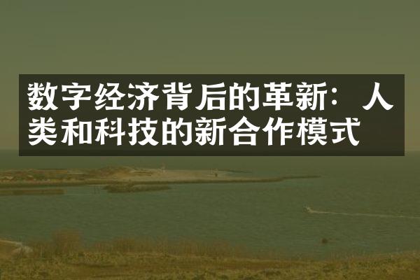 数字经济背后的革新：人类和科技的新合作模式