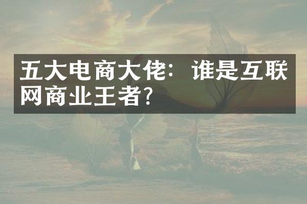 五大电商大佬：谁是互联网商业王者？