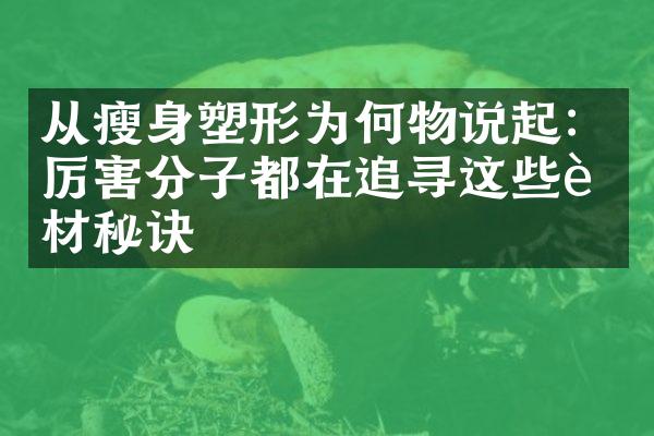 从塑形为何物说起：厉害分子都在追寻这些身材秘诀