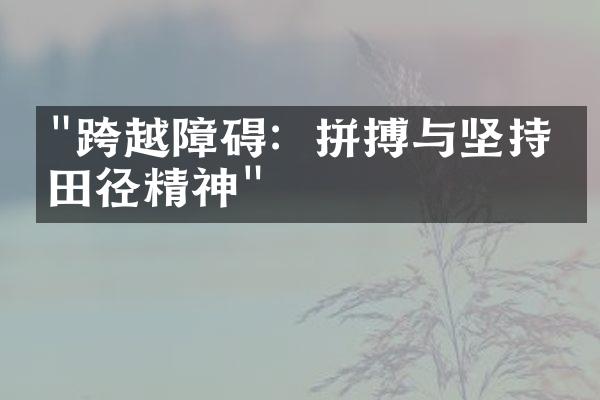 "跨越障碍：拼搏与坚持的田径精神"