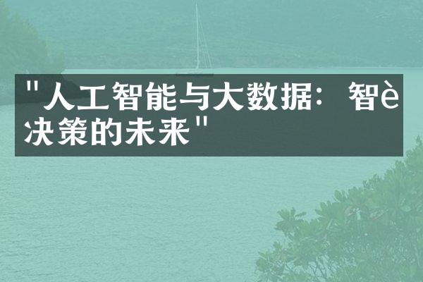 "人工智能与大数据：智能决策的未来"