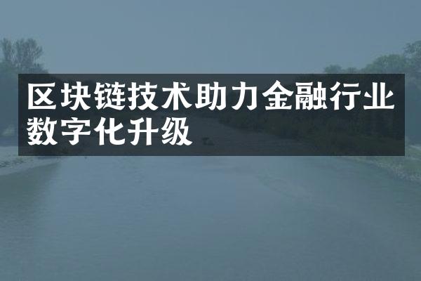 区块链技术助力金融行业数字化升级