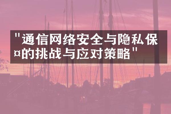 "通信网络安全与隐私保护的挑战与应对策略"