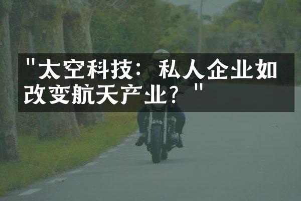 "太空科技：私人企业如何改变航天产业？"