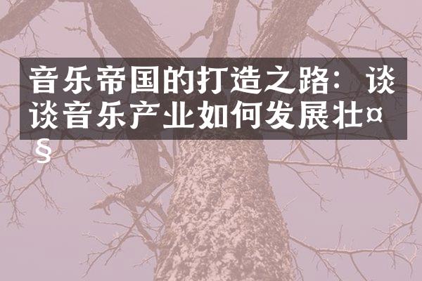 音乐帝国的打造之路：谈谈音乐产业如何发展壮大