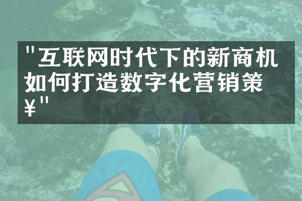 "互联网时代下的新商机：如何打造数字化营销策略"