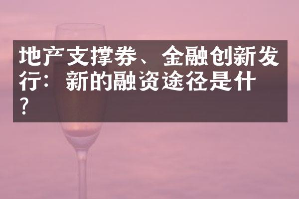 地产支撑券、金融创新发行：新的融资途径是什么？