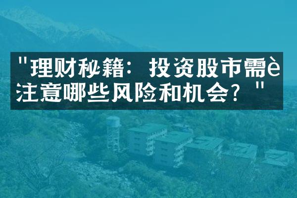 "理财秘籍：投资股市需要注意哪些风险和机会？"