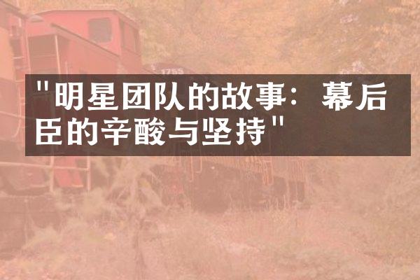 "明星团队的故事：幕后功臣的辛酸与坚持"