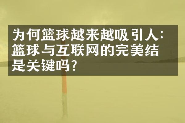 为何篮球越来越吸引人：篮球与互联网的完美结合是关键吗？