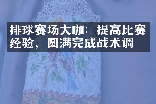 排球赛场大咖：提高比赛经验，圆满完成战术调整