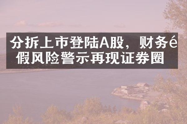 分拆上市登陆A股，财务造假风险警示再现证券圈