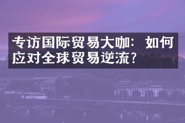 专访国际贸易咖：如何应对全球贸易逆流？