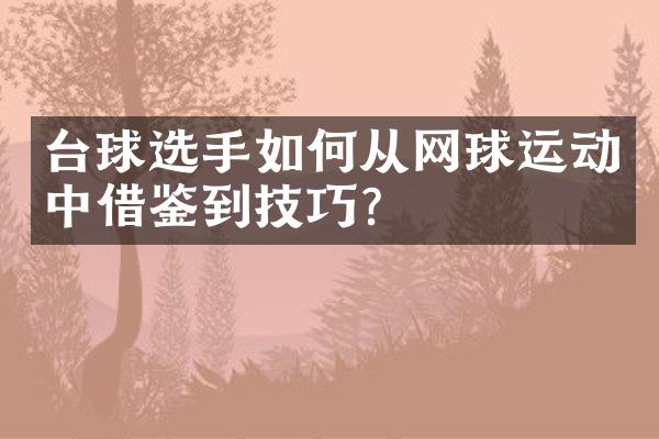 台球选手如何从网球运动中借鉴到技巧？