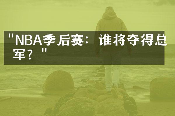 "NBA季后赛：谁将夺得总冠军？"