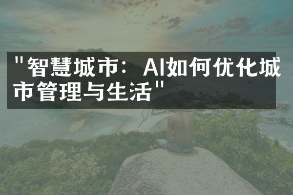 "智慧城市：AI如何优化城市管理与生活"