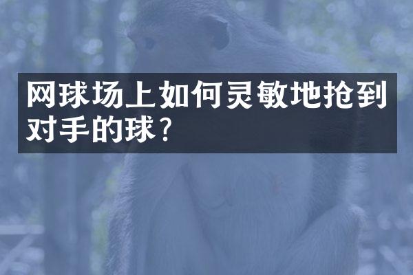 网球场上如何灵敏地抢到对手的球？