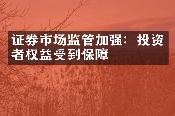 证券市场监管加强：投资者权益受到保障