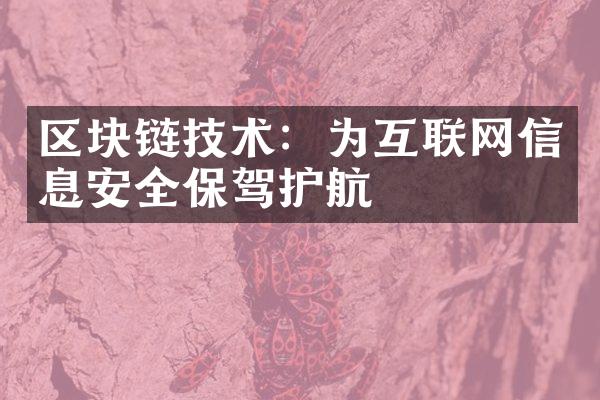 区块链技术：为互联网信息安全保驾护航